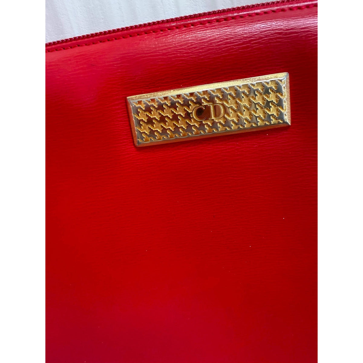 CHRISTIAN DIOR Red Calfskin Crossbody Bag