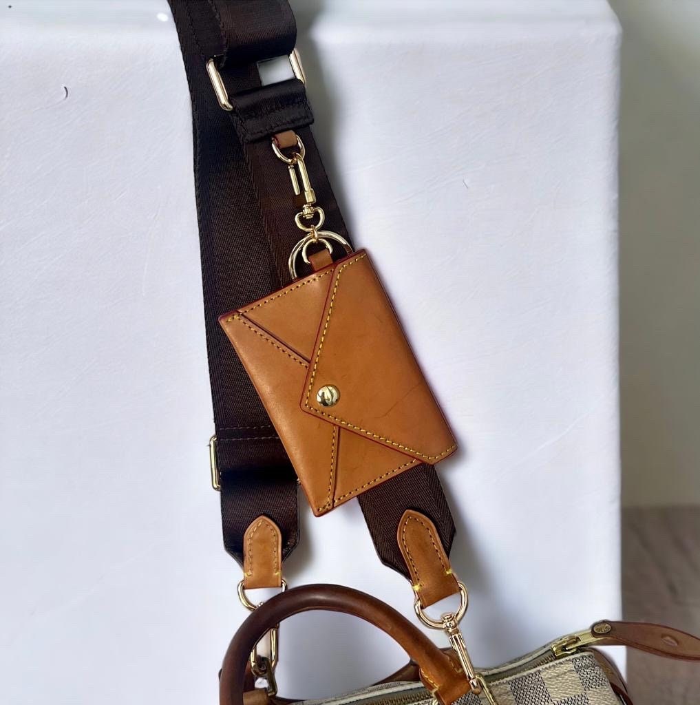 Nylon Bag Strap + Small ID Card Wallet Honey Patina