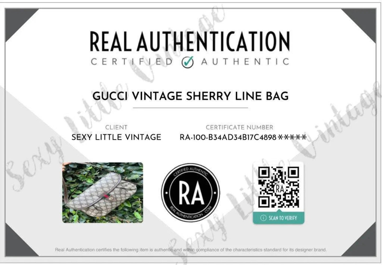 GUCCI CERTIFIED AUTHENTIC SHERRY LINE Crossbody Clutch