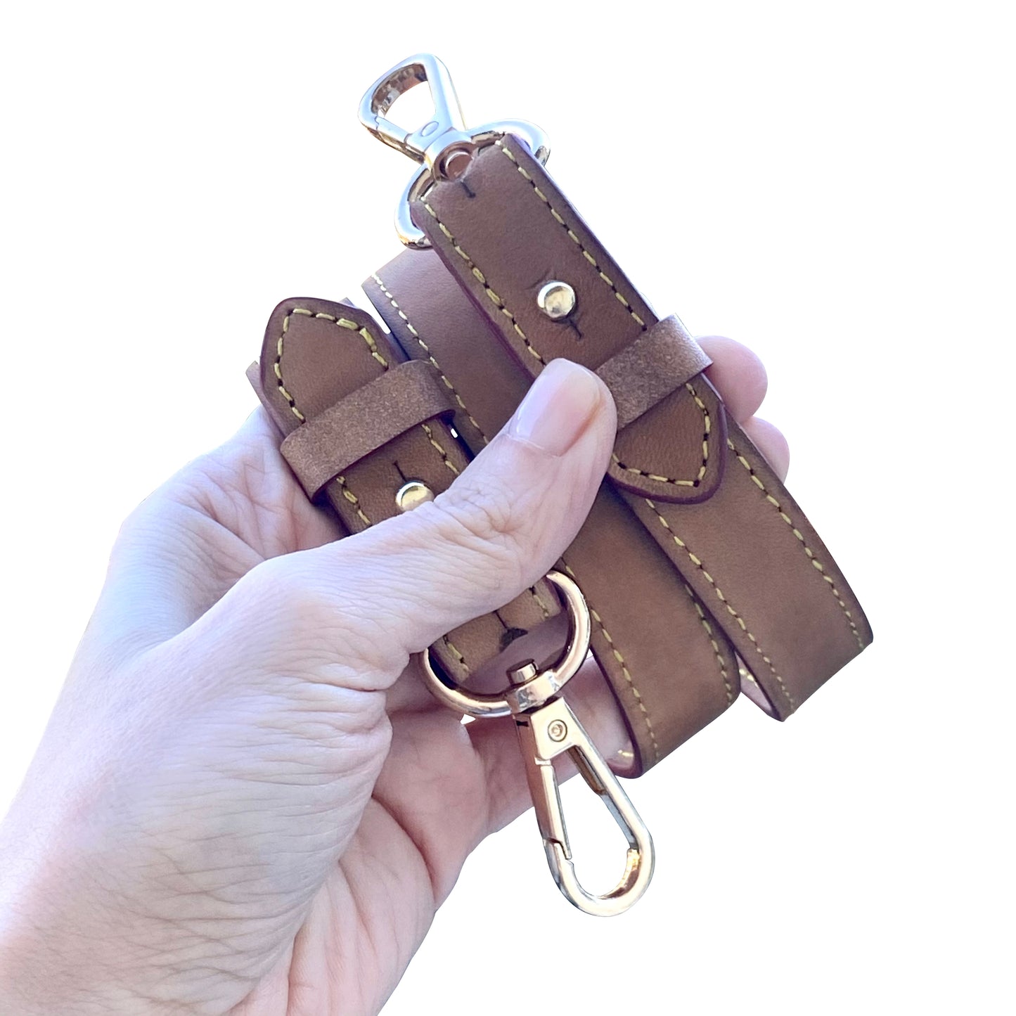 HONEY TANNING PATINA SHOULDER VACHETTA STRAP