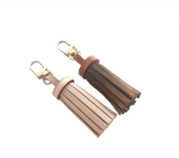 Handcrafted Vachetta Leather Tassel -Natural Vachetta or Handmade Tanning Honey Patina - For Pochette Clutch Pouch - Real Leather Tassel -