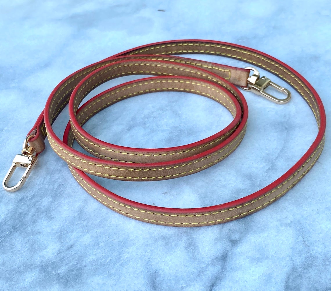 Vachetta Leather Crossbody Strap - Real Vegetable Leather - Honey Tanning Handmade Patina - Strap Replacement - For Pochette Vintage Clutch - Sexy Little Vintage