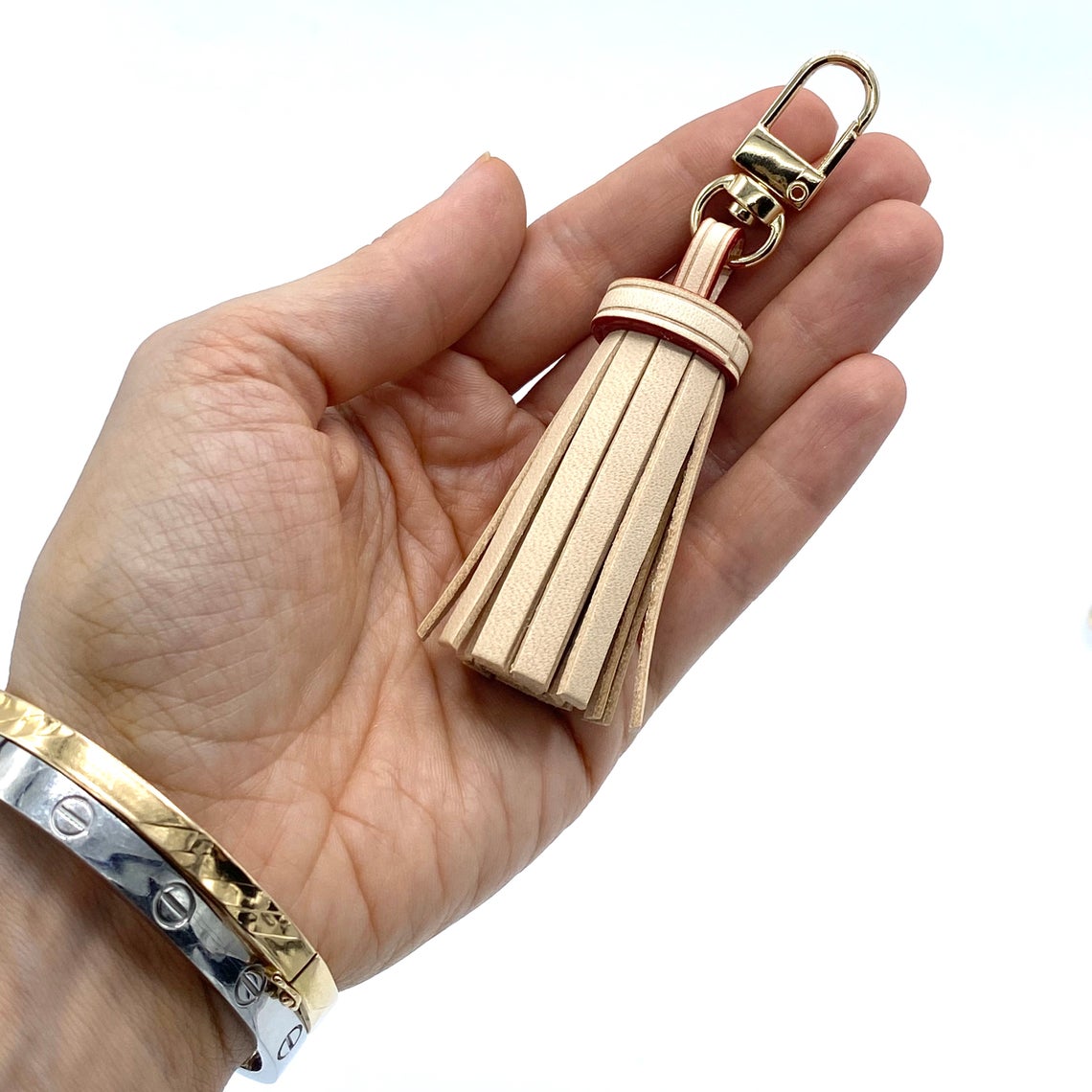 Vachetta Leather Crossbody Strap Replacement + Tassel Set - Natural Vachetta or Honey Handcrafted Patina - For Pochette Clutch and Purses - Sexy Little Vintage