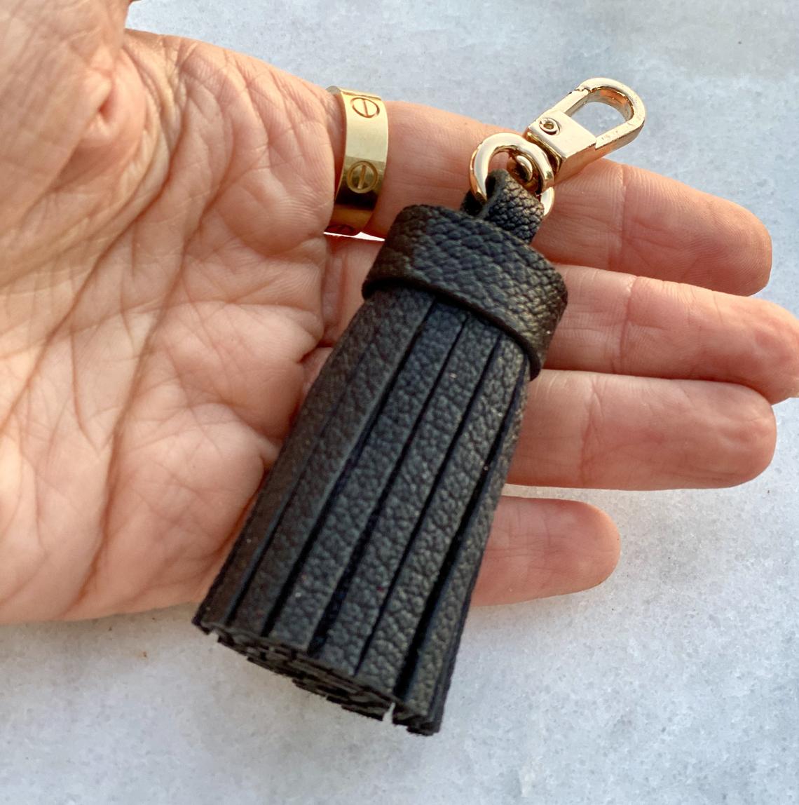 Genuine Leather Tassel Keychain Handbag Charm Handmade from Top quality Real Leather - Bag Charm Accessory - Leather Tassel for Bag - Colors - Sexy Little Vintage