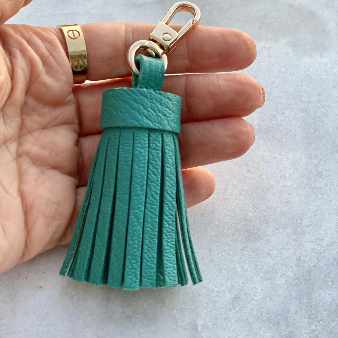 Genuine Leather Tassel Keychain Handbag Charm Handmade from Top quality Real Leather - Bag Charm Accessory - Leather Tassel for Bag - Colors - Sexy Little Vintage