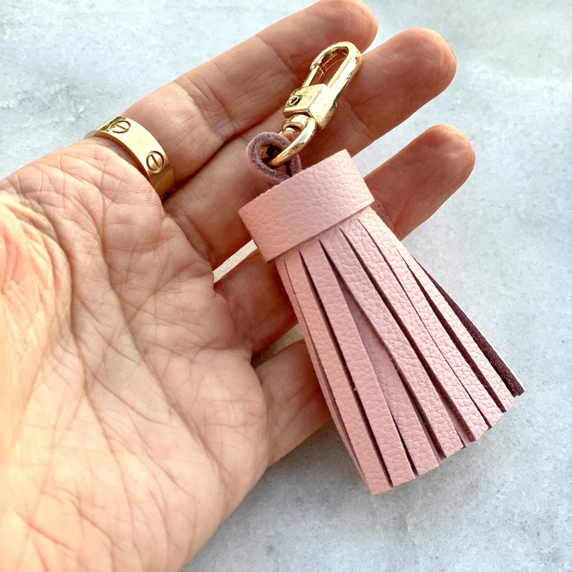 Genuine Leather Tassel Keychain Handbag Charm Handmade from Top quality Real Leather - Bag Charm Accessory - Leather Tassel for Bag - Colors - Sexy Little Vintage