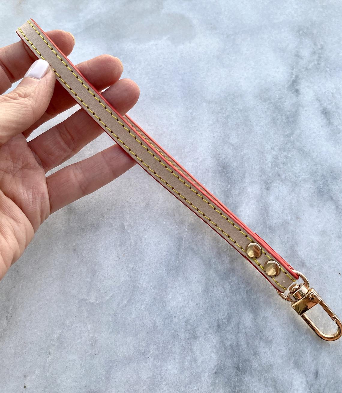 Wristlet Strap Replacement For Pochette - Natural Vachetta or Honey Tanning Handcrafted Patina - Wristlet For Pochette Clutch Wallet Purse - Sexy Little Vintage