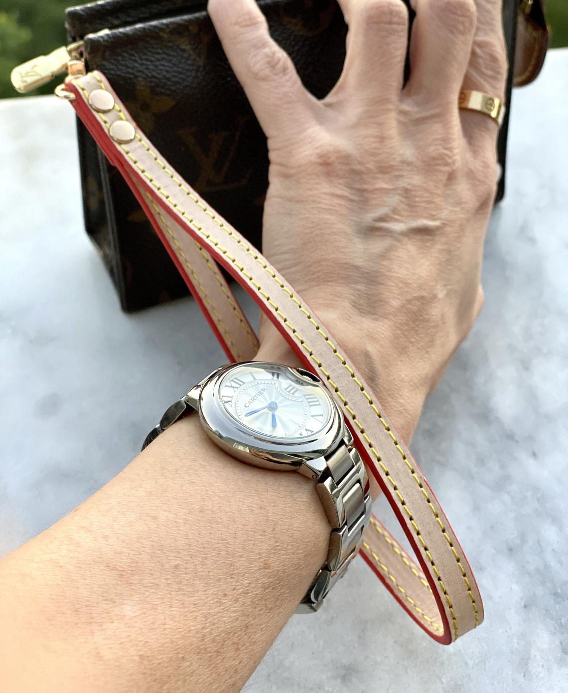 Vachetta Leather Wristlet Strap -Natural Vachetta or Honey Tanning Handmade Patina - Wristlet Replacement For Pochette Clutch Wallet Purses - Sexy Little Vintage