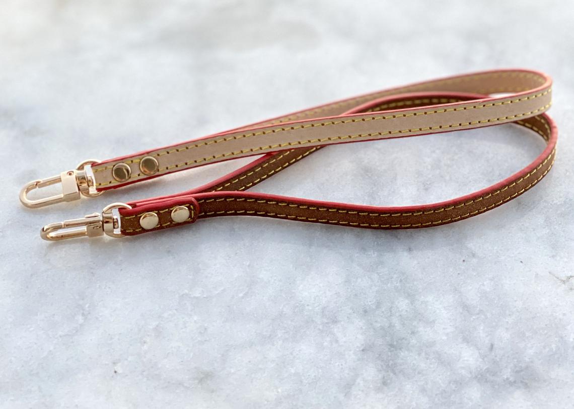 Vachetta Leather Wristlet Strap -Natural Vachetta or Honey Tanning Handmade Patina - Wristlet Replacement For Pochette Clutch Wallet Purses - Sexy Little Vintage