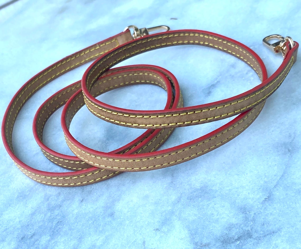 Crossbody Strap Replacement - Vachetta Leather - Custom Honey Tanning Handmade Patina - Strap for Pochette Clutch and Small luxury Purses - Sexy Little Vintage