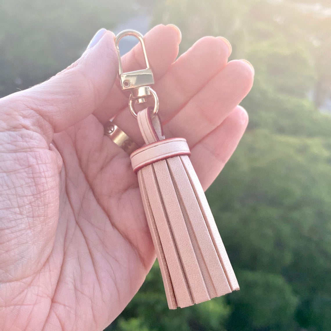 Handcrafted Vachetta Leather Tassel -Natural Vachetta or Handmade Tanning Honey Patina - For Pochette Clutch Pouch - Real Leather Tassel - - Sexy Little Vintage