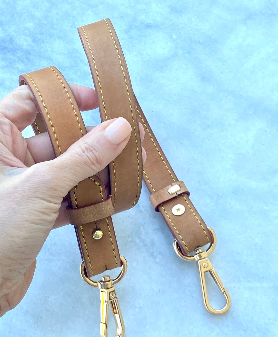 Adjustable Shoulder Strap Vachetta Leather - Real Vegetable Leather - Honey Tanning Vintage Handmade Patina - Strap for PM/ GM Vintage Bags - Sexy Little Vintage