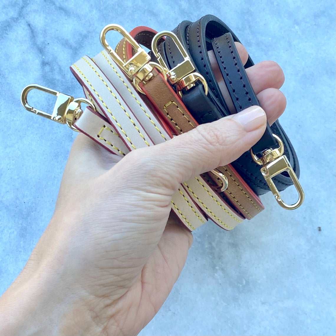 Crossbody Strap Replacement - Natural/ Honey or Dark Brown Handcrafted Patina - Real Leather Strap for Pochette Clutch and Small Lux Purses - Sexy Little Vintage