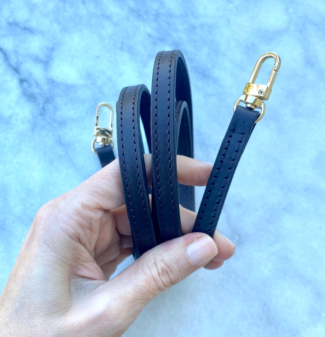 Crossbody Strap Replacement - Natural/ Honey or Dark Brown Handcrafted Patina - Real Leather Strap for Pochette Clutch and Small Lux Purses - Sexy Little Vintage