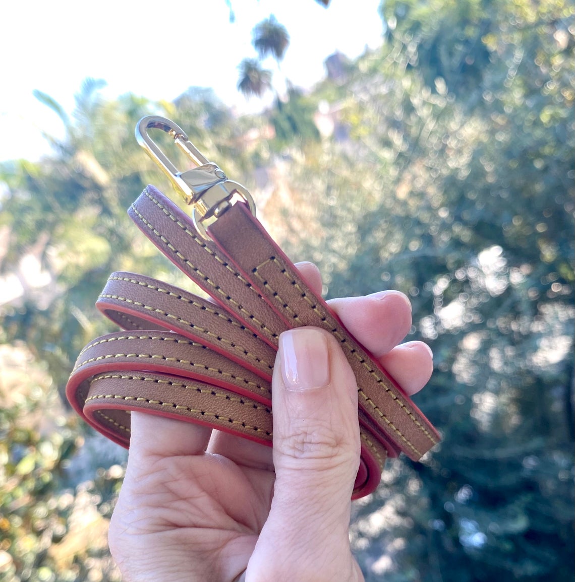 Crossbody Strap Replacement - Natural/ Honey or Dark Brown Handcrafted Patina - Real Leather Strap for Pochette Clutch and Small Lux Purses - Sexy Little Vintage