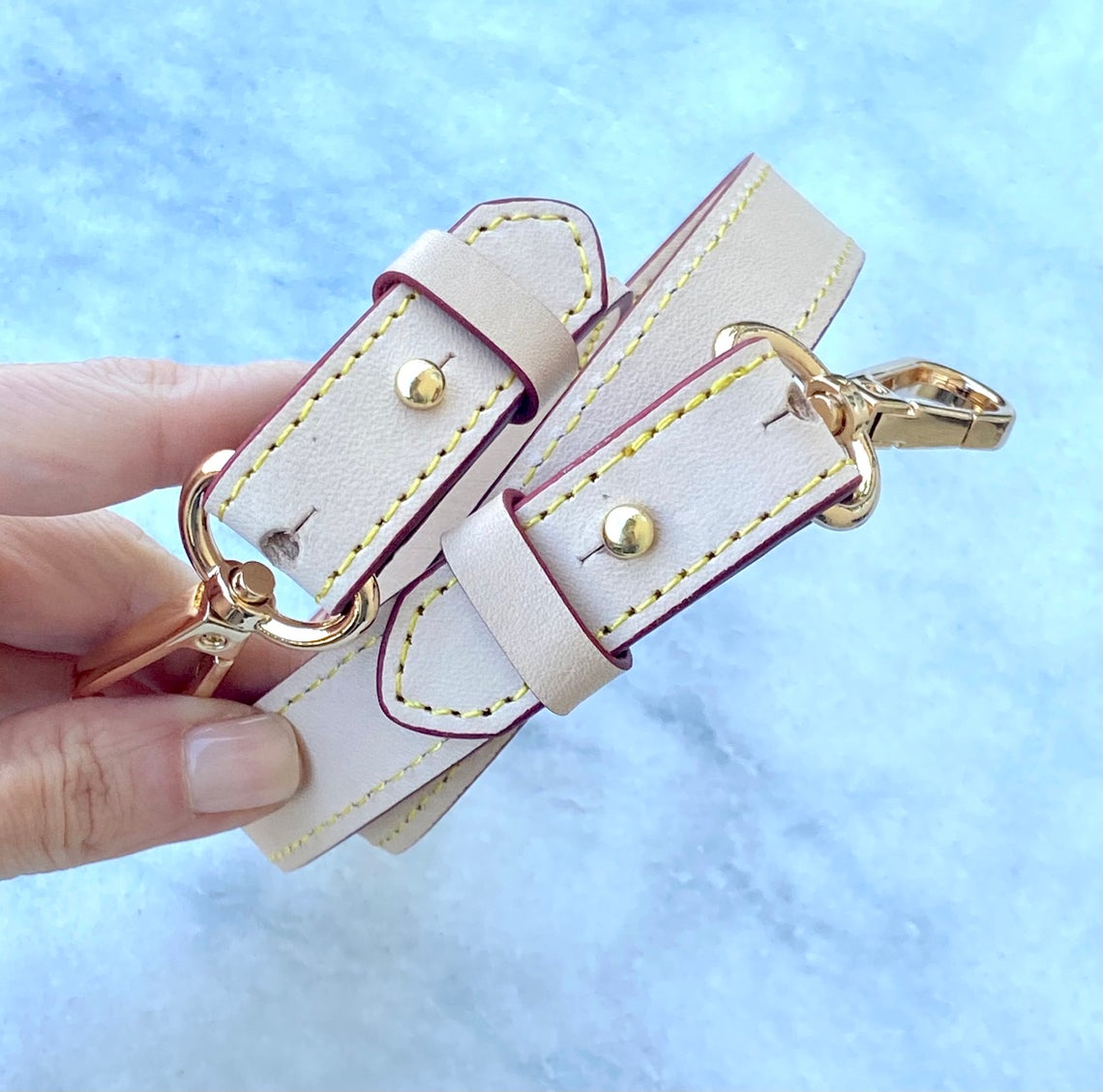 Shoulder Strap Replacement - Natural Genuine Vegetable Vachetta Leather - Adjustable 25" 27" Shoulder Strap. Perfect for GM Luxury Bags - Sexy Little Vintage
