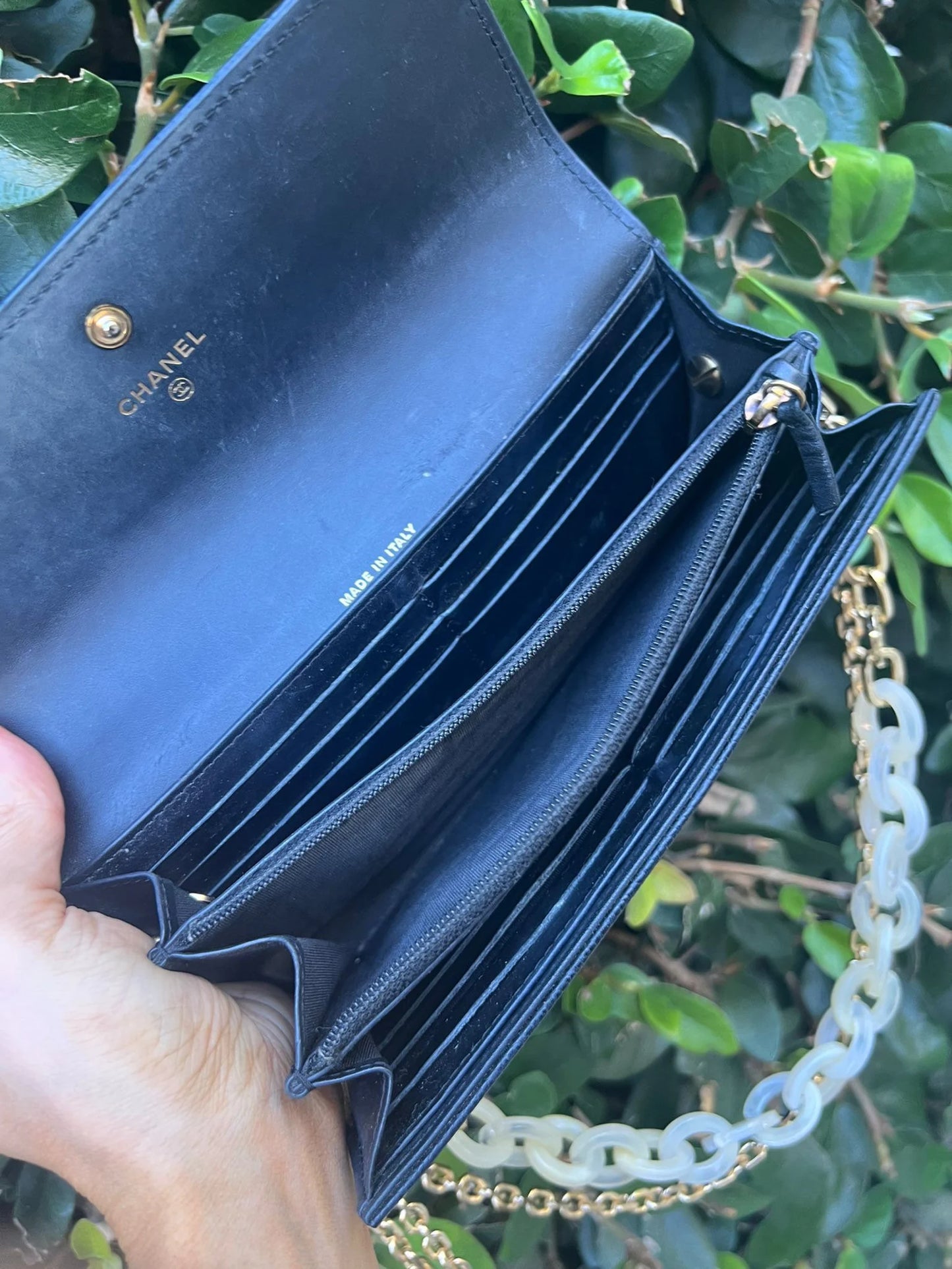CHANEL Authentic CC Logos Wallet