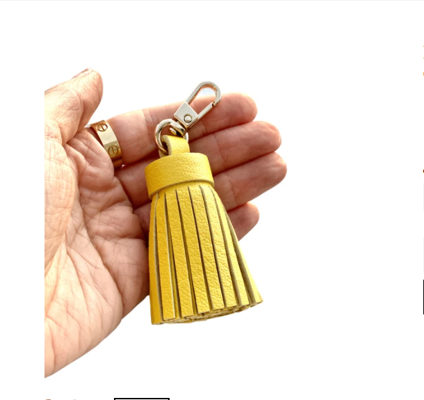 REAL LEATHER TASSEL KEYCHAIN BAG CHARM