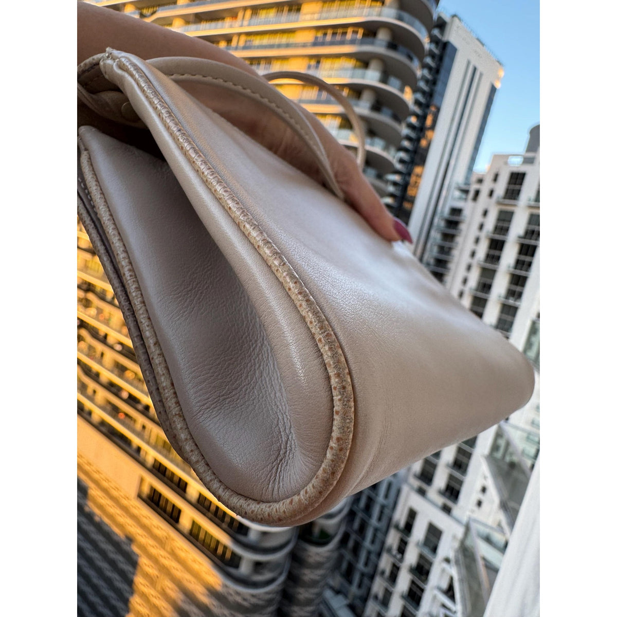 CELINE Sport Beige Leather Shoulder Bag