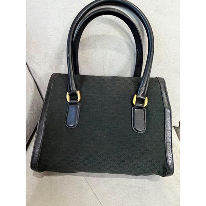 GUCCI Black GG Monogram Top Handle Bag