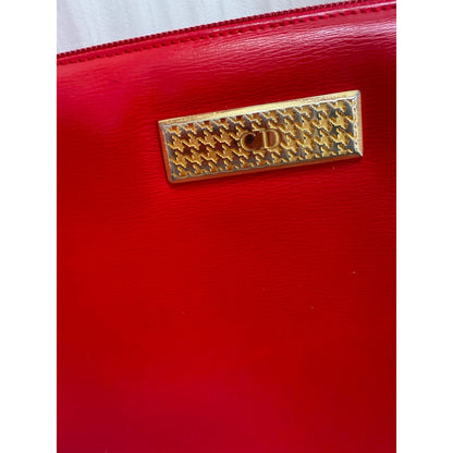 CHRISTIAN DIOR Red Calfskin Crossbody Bag