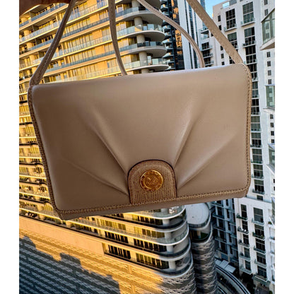 CELINE Sport Beige Leather Shoulder Bag