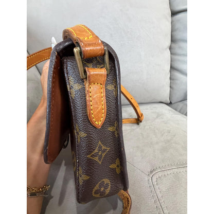 Authentic Louis Vuitton 1980s Vintage Saint Cloud MM Brown Monogram Canvas Crossbody Bag