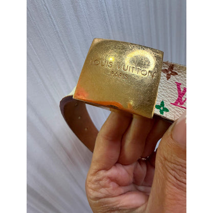 LOUIS VUITTON x Takashi Murakami White Multicolore Belt