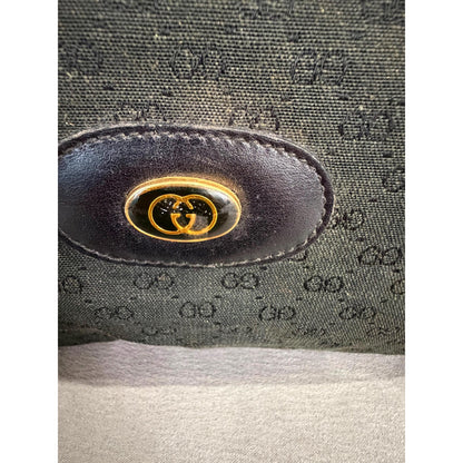 GUCCI Black GG Monogram Top Handle Bag
