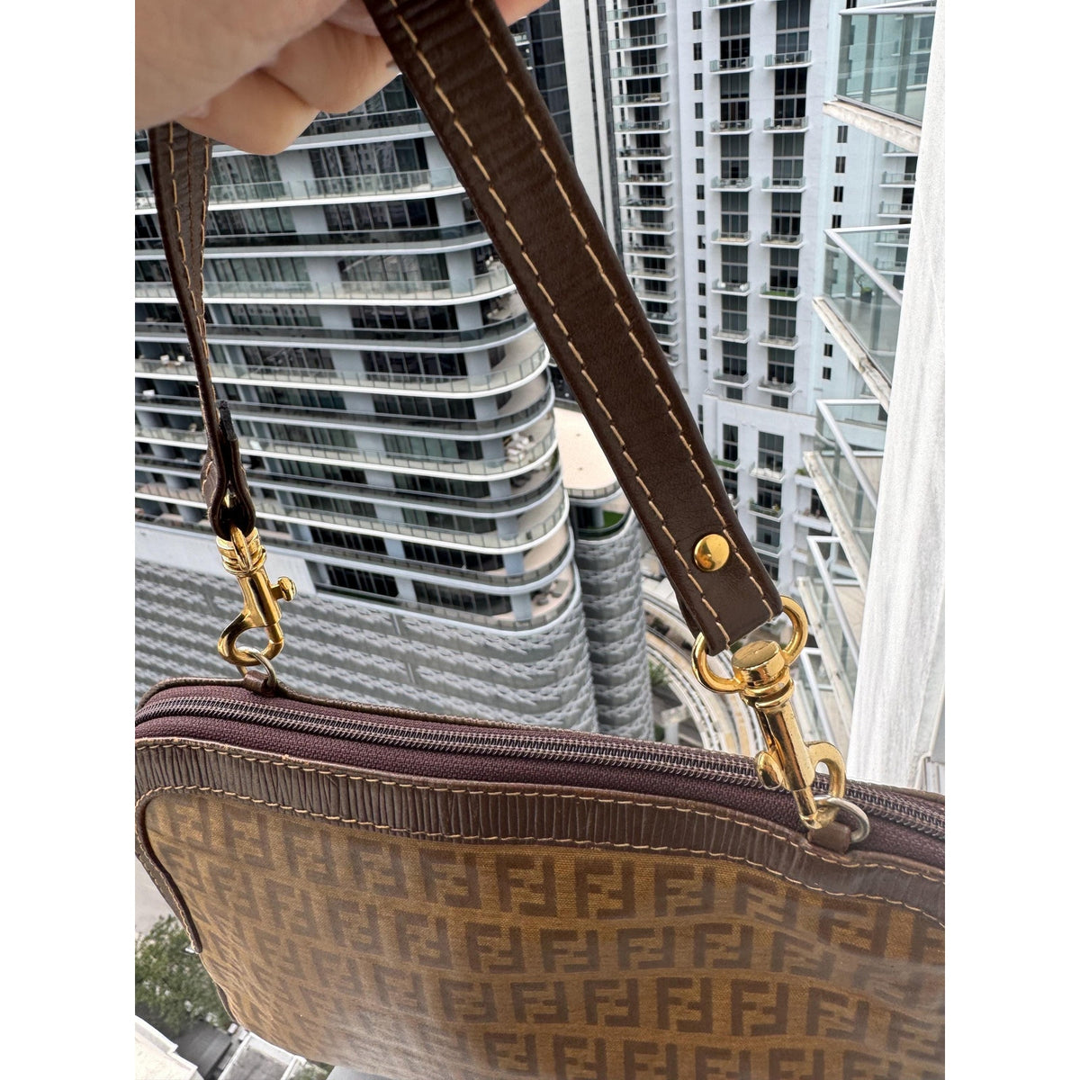 FENDI Zucca FF Canvas Shoulder Bag
