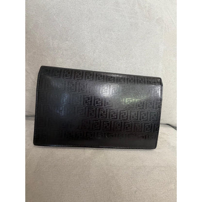 FENDI Black FF Zucca Continental Wallet