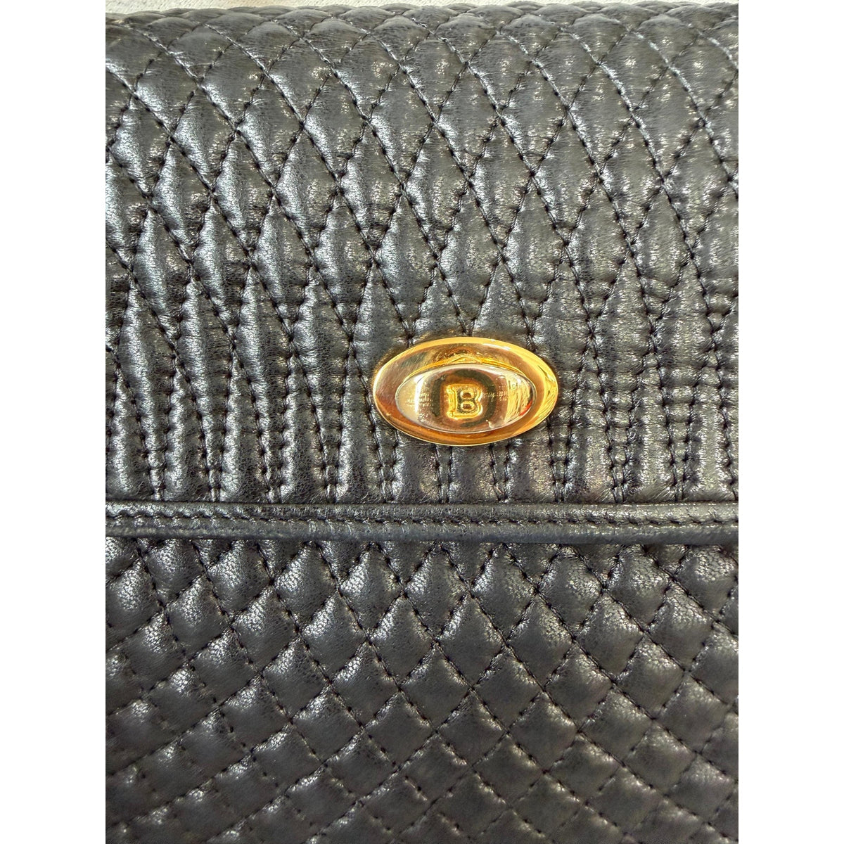 BALLY Black Woven Leather Top Handle Bag