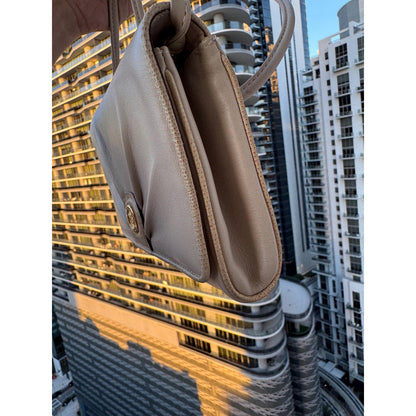 CELINE Sport Beige Leather Shoulder Bag