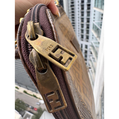 FENDI Zucca FF Canvas Shoulder Bag