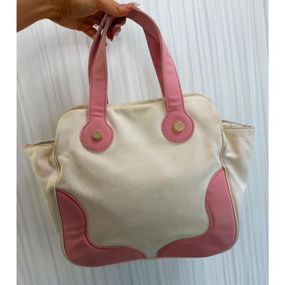 CHANEL Travel Line Cream & Pink Tote Bag