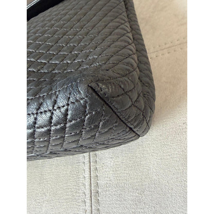 BALLY Black Woven Leather Top Handle Bag