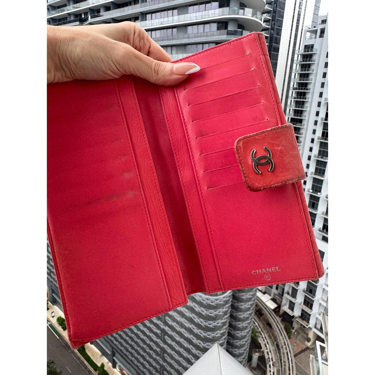 CHANEL Coral Lucky Charms Wallet