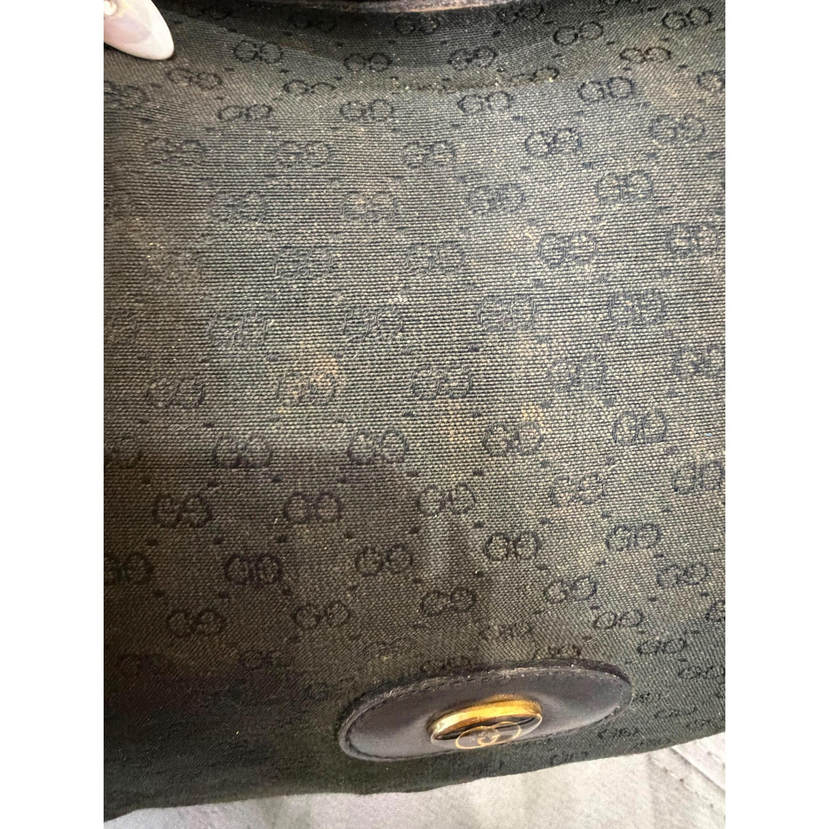 GUCCI Black GG Monogram Top Handle Bag