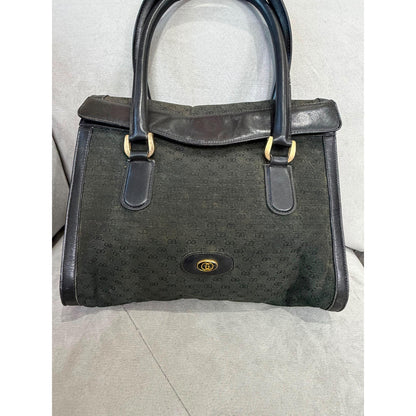 GUCCI Black GG Monogram Top Handle Bag