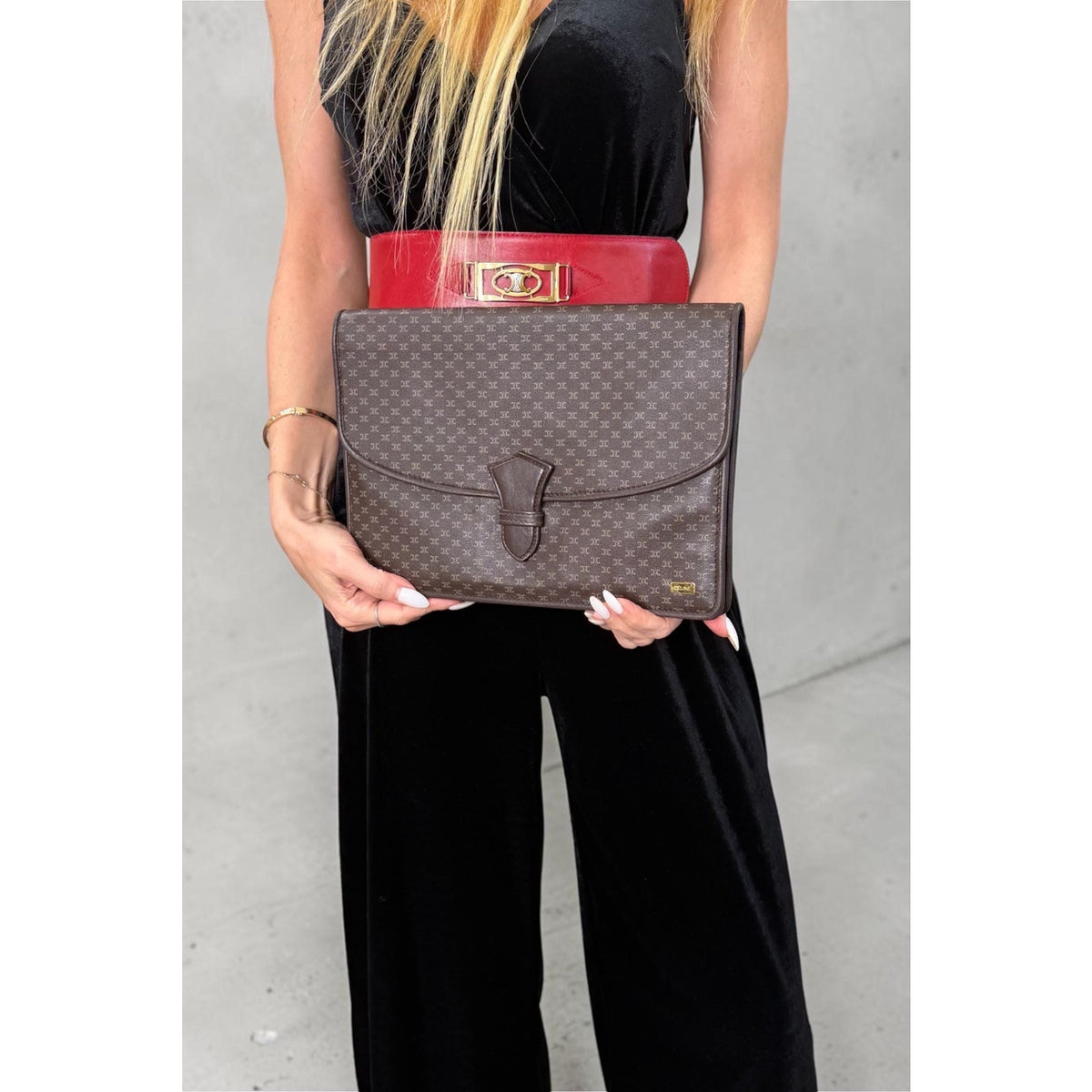CELINE Macadam Monogram Portfolio Clutch