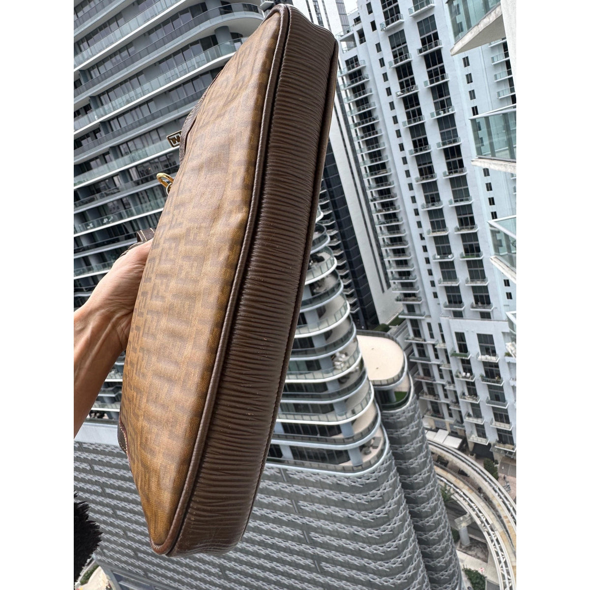 FENDI Zucca FF Canvas Shoulder Bag