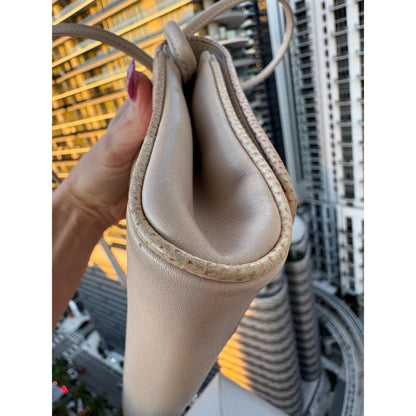 CELINE Sport Beige Leather Shoulder Bag