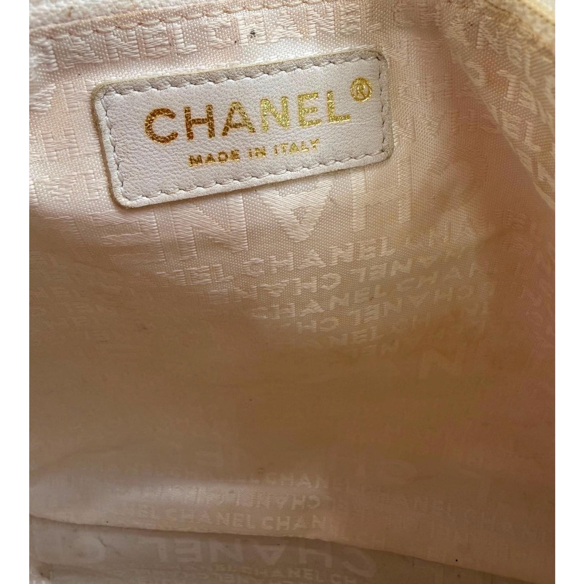 CHANEL Travel Line Cream & Pink Tote Bag