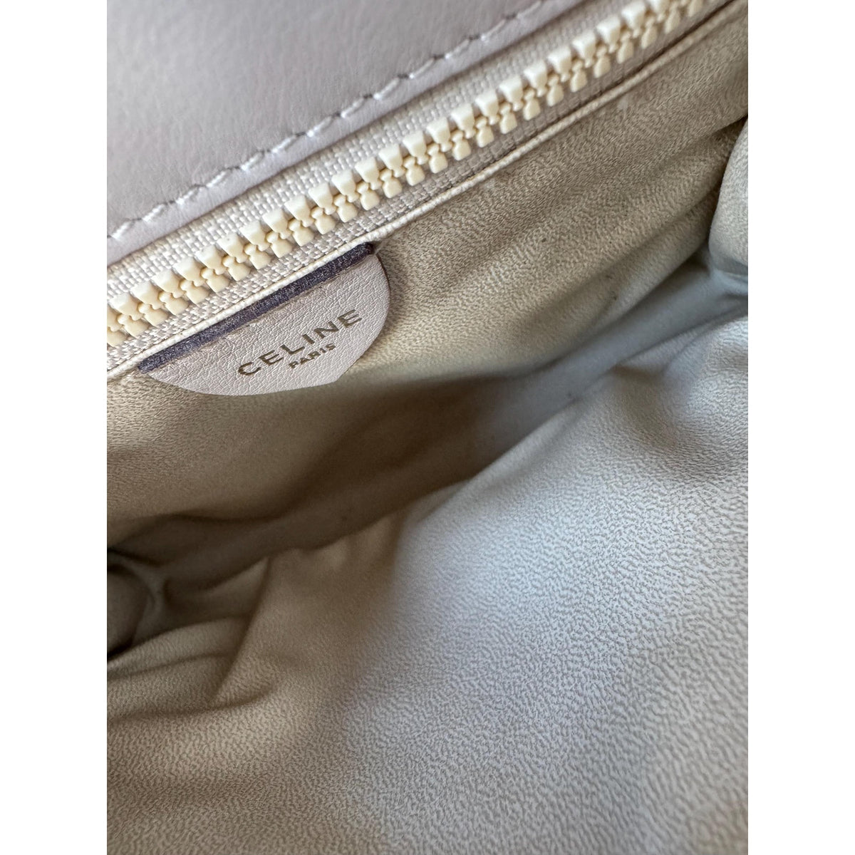 CELINE Sport Beige Leather Shoulder Bag