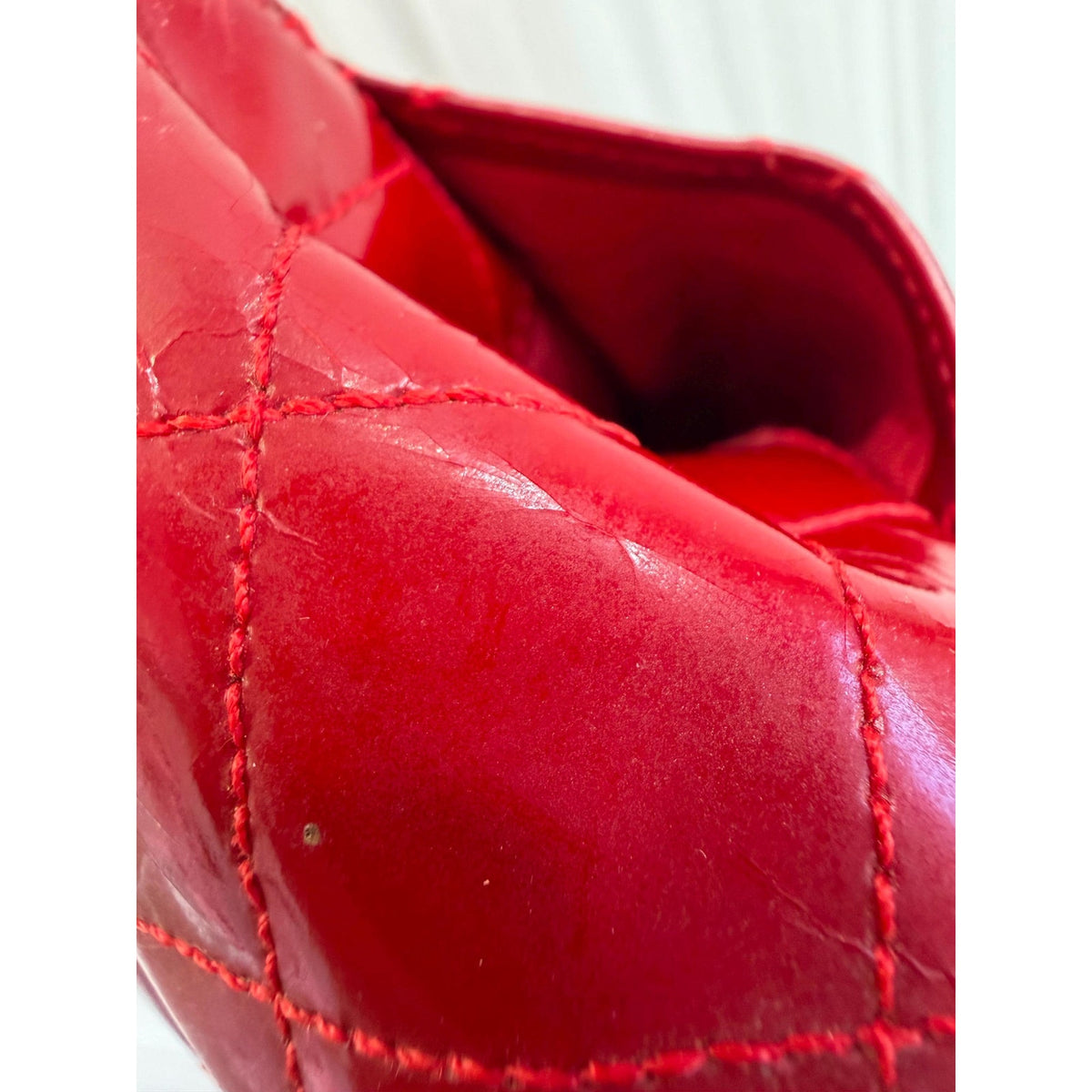 CHANEL Red Patent Leather Mini Flap Bag