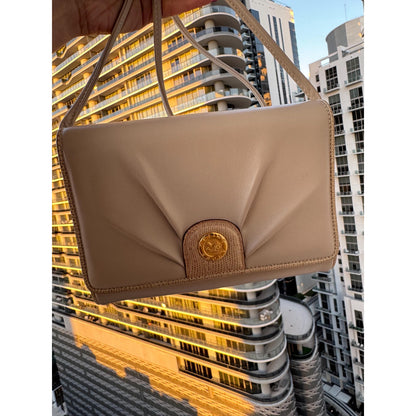 CELINE Sport Beige Leather Shoulder Bag