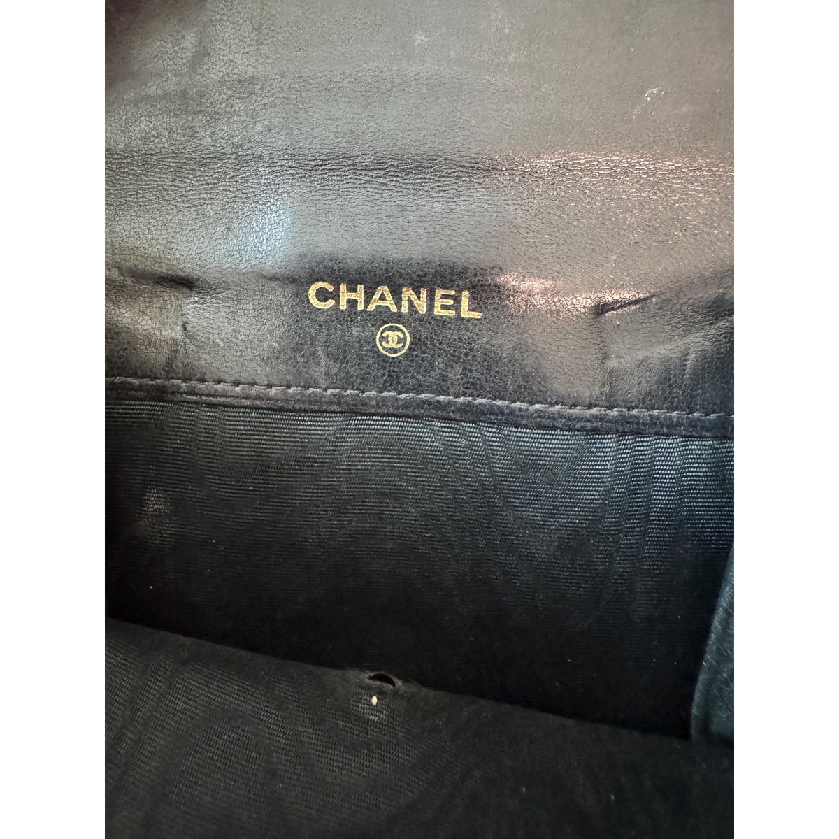CHANEL Black Lambskin Bifold Wallet