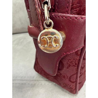 CELINE Burgundy C Monogram Shoulder Bag