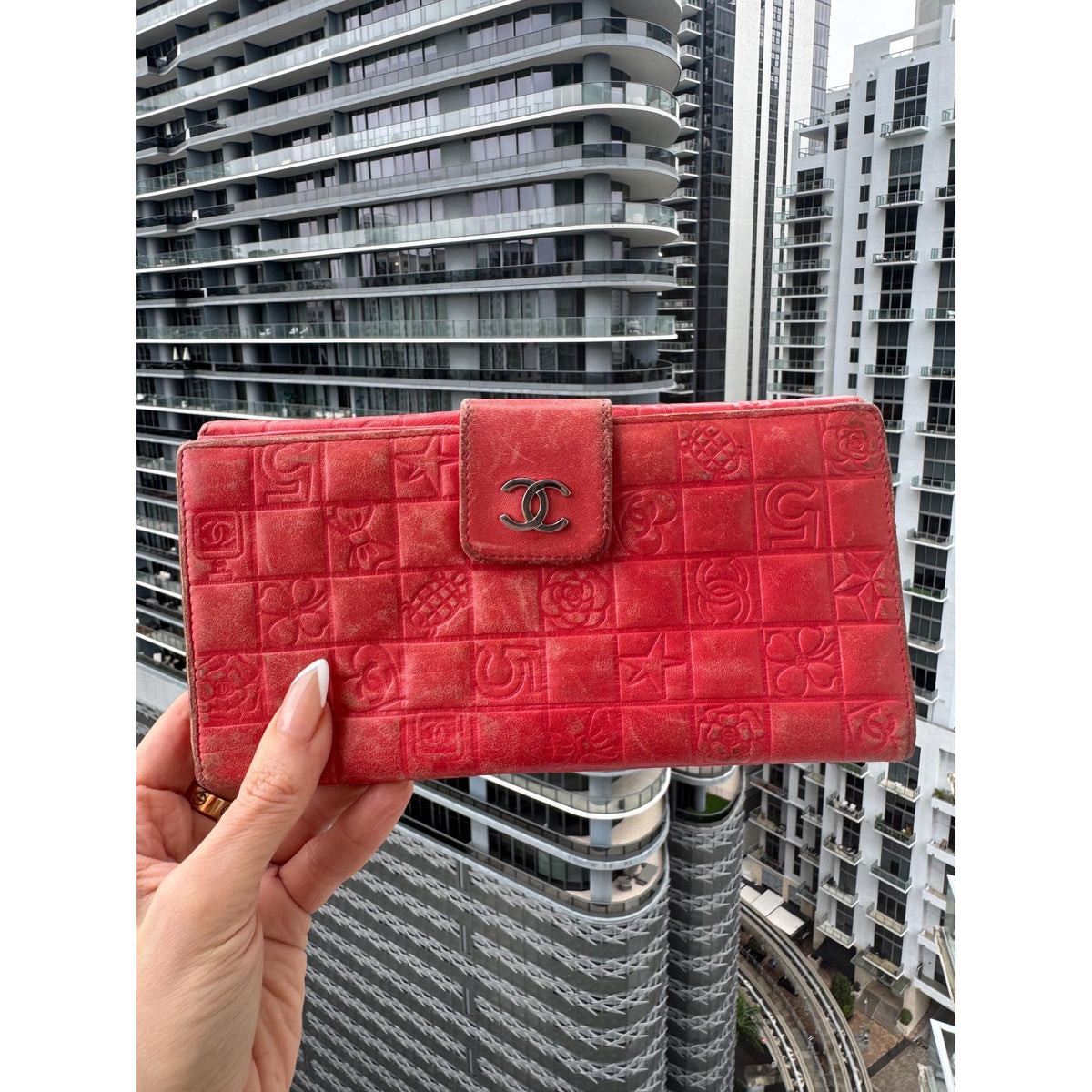 CHANEL Coral Lucky Charms Wallet