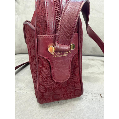 CELINE Burgundy C Monogram Shoulder Bag